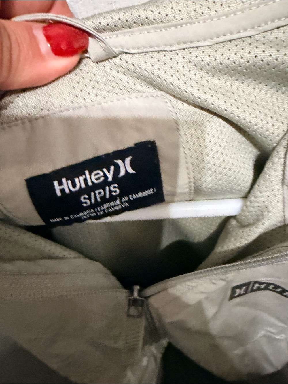 Hurley Men's Hooded Windbreaker Jacket - Light Beige - Picture 2 of 3